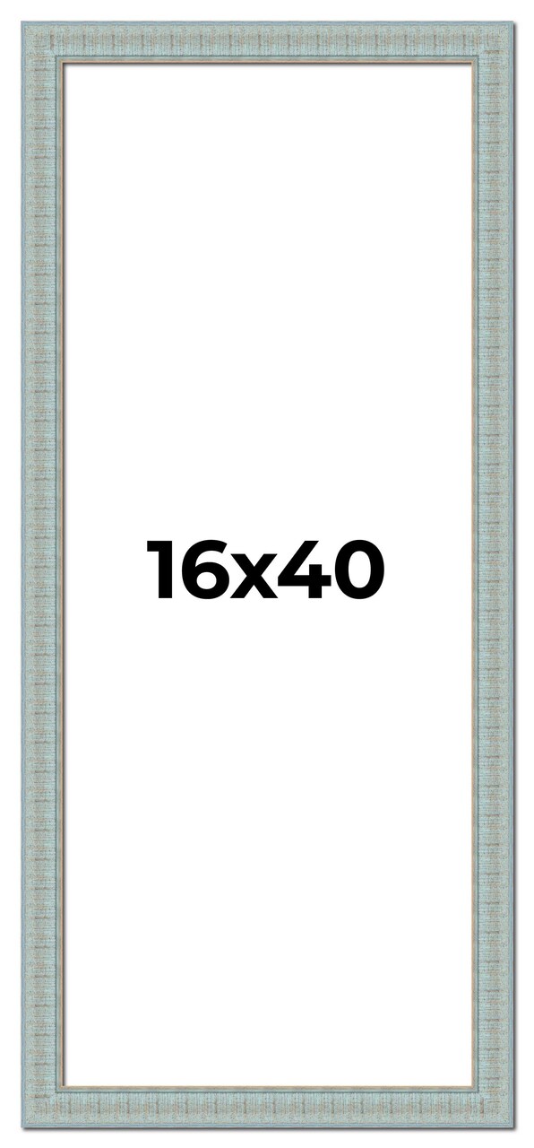 Panoramic Refined Blue Picture Frame - UV Acrylic, Foam Board Backing, Hanging Hardware